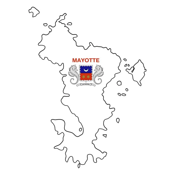 Mayotte Mappa Vettoriale Illustrazione Economia Globale Paese Famoso Africa Orientale — Vettoriale Stock