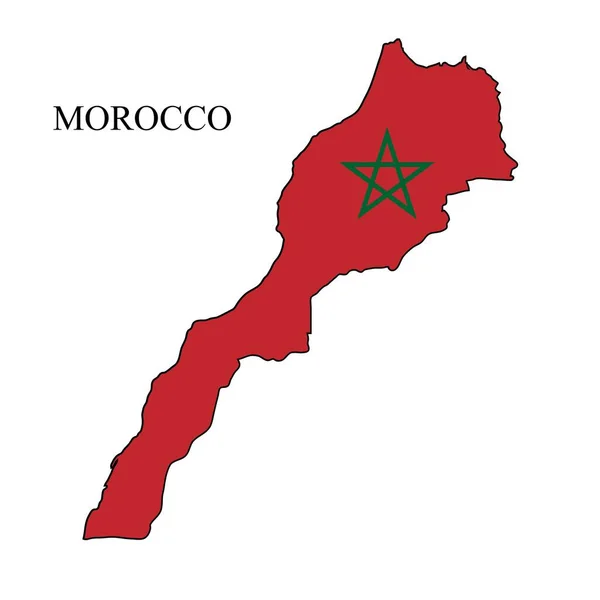 Marrocos Mapa Ilustração Vetorial Economia Global País Famoso Norte África —  Vetores de Stock
