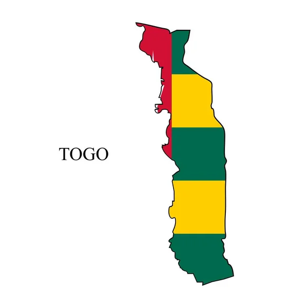 Togo Mapa Ilustração Vetorial Economia Global País Famoso África Ocidental — Vetor de Stock
