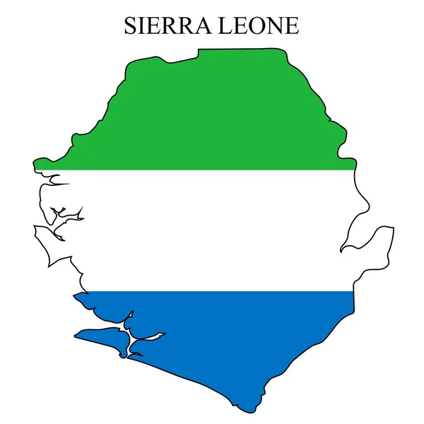 Sierra Leone Mapa Vektorové Ilustrace Globální Ekonomika Slavná Země Západní — Stockový vektor
