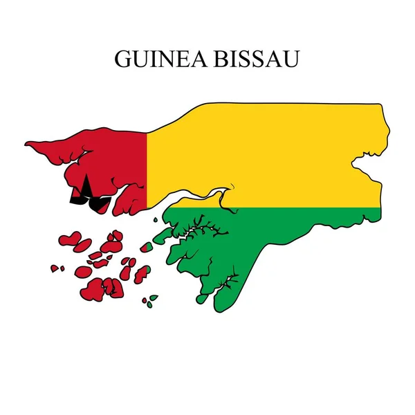 Gine Bissau Harita Vektör Çizimi Küresel Ekonomi Ünlü Bir Ülke — Stok Vektör