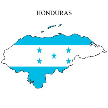 Honduras harita vektör çizimi. Küresel ekonomi Ünlü bir ülke. Orta Amerika. Amerika.