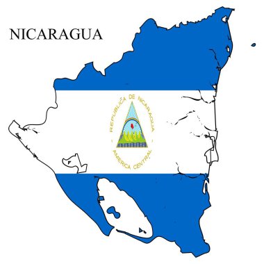 Nikaragua harita vektör çizimi. Küresel ekonomi Ünlü bir ülke. Orta Amerika. Amerika.