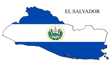 El Salvador harita vektör çizimi. Küresel ekonomi Ünlü bir ülke. Orta Amerika. Amerika.