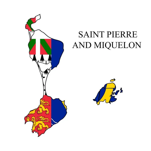 Pierre Miquelon Kaart Vector Illustratie Mondiale Economie Beroemd Land Noord — Stockvector
