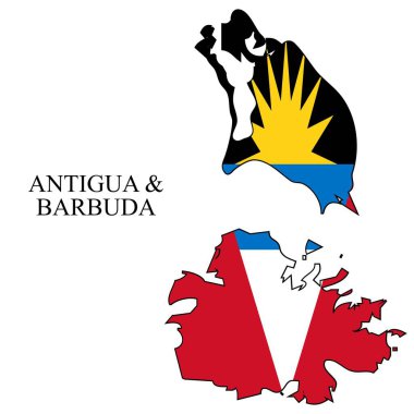 Antigua ve Barbuda harita vektör çizimi. Küresel ekonomi Ünlü bir ülke. Karayipler. Latin Amerika. Amerika.