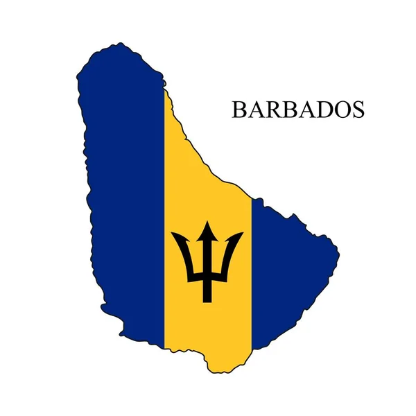 Barbados Mapa Vector Ilustración Economía Global País Famoso Del Caribe — Vector de stock