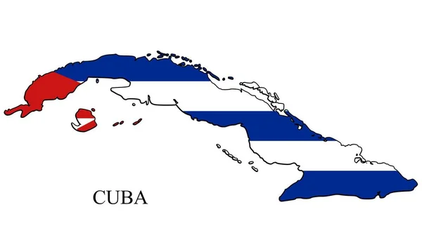 Cuba Mapa Ilustração Vetorial Economia Global País Famoso Caraíbas América —  Vetores de Stock