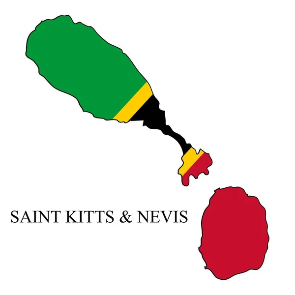 Kitts Nevis Harita Vektör Çizimi Küresel Ekonomi Ünlü Bir Ülke — Stok Vektör