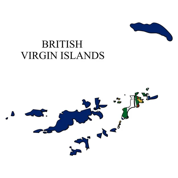 Ilhas Virgens Britânicas Mapa Ilustração Vetorial Economia Global País Famoso —  Vetores de Stock
