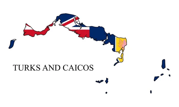 Νήσοι Τερκς Και Κάικος Χαρτογραφούν Διανυσματική Απεικόνιση Παγκόσμια Οικονομία Διάσημη — Διανυσματικό Αρχείο