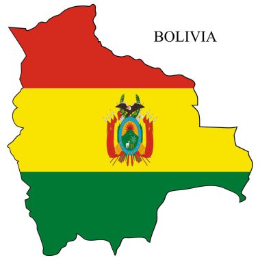 Bolivya haritası vektör çizimi. Küresel ekonomi Ünlü bir ülke. Güney Amerika. Latin Amerika. Amerika.