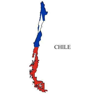 Şili haritası vektör çizimi. Küresel ekonomi Ünlü bir ülke. Güney Amerika. Latin Amerika. Amerika.