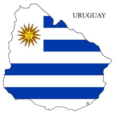 Uruguay harita vektör çizimi. Küresel ekonomi Ünlü bir ülke. Güney Amerika. Latin Amerika. Amerika.