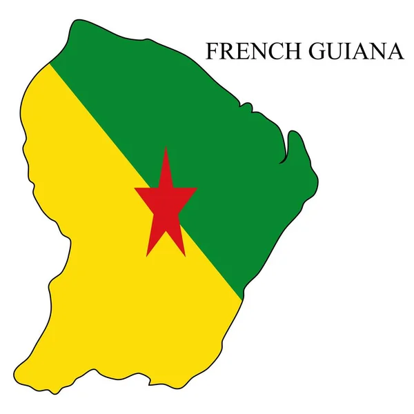 Vektorová Ilustrace Francouzské Guyany Globální Ekonomika Slavná Země Jižní Amerika — Stockový vektor