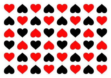 Black and Red Hearts Love Symbol on White background. Romance. Romantic. Love. Vector Illustration Graphic Design