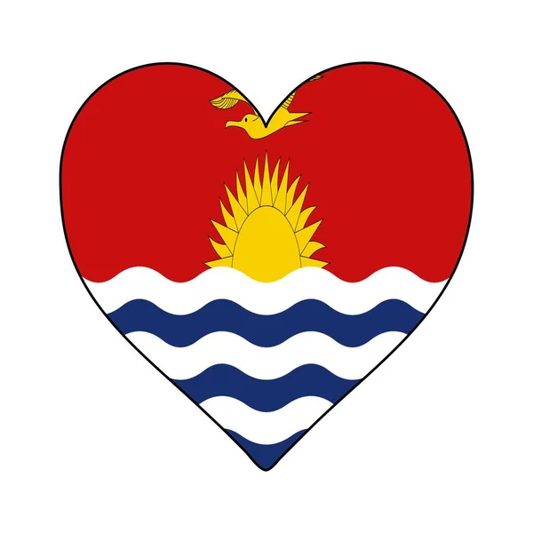 Kiribati Heart Shape Flag Love Kiribati Visit Kiribati Vector Illustration — ストックベクタ