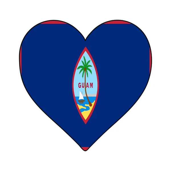 Guam Heart Shape Flag Love Guam Visit Guam Vector Illustration — 스톡 벡터