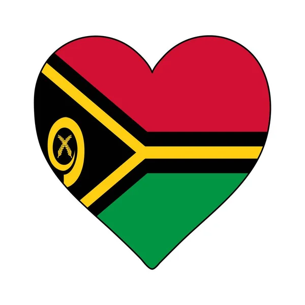 Vanuatu Heart Shape Flag Love Visit Vanuatu Vanuatu Vector Illustration — ストックベクタ