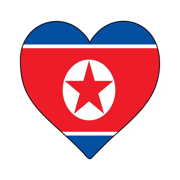 Σημαία Καρδιάς Βόρειας Κορέας Λατρεύω Βόρεια Κορέα Επισκεφθείτε Βόρεια Κορέα — Διανυσματικό Αρχείο