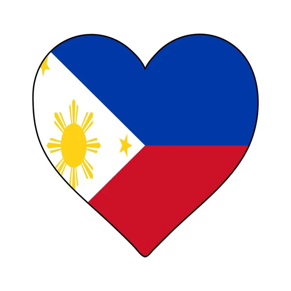 Σημαία Σχήμα Καρδιάς Φιλιππίνων Λατρεύω Τις Φιλιππίνες Πήγαινε Στις Φιλιππίνες — Διανυσματικό Αρχείο