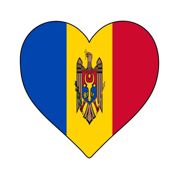 Μολδαβία Καρδιά Σχήμα Σημαία Λατρεύω Μολδαβία Επισκεφθείτε Μολδαβία Ανατολική Ευρώπη — Διανυσματικό Αρχείο