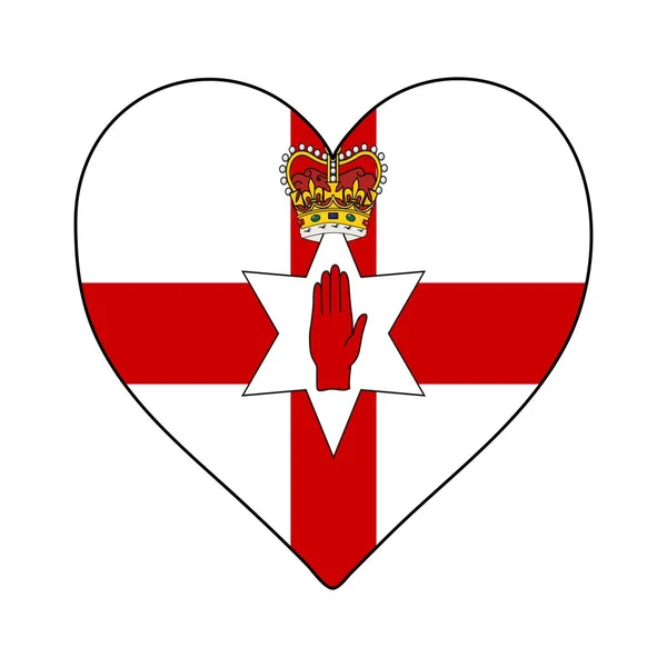 Флаг Северной Ирландии Форме Сердца Люблю Северную Ирландию Висит Северная — стоковый вектор
