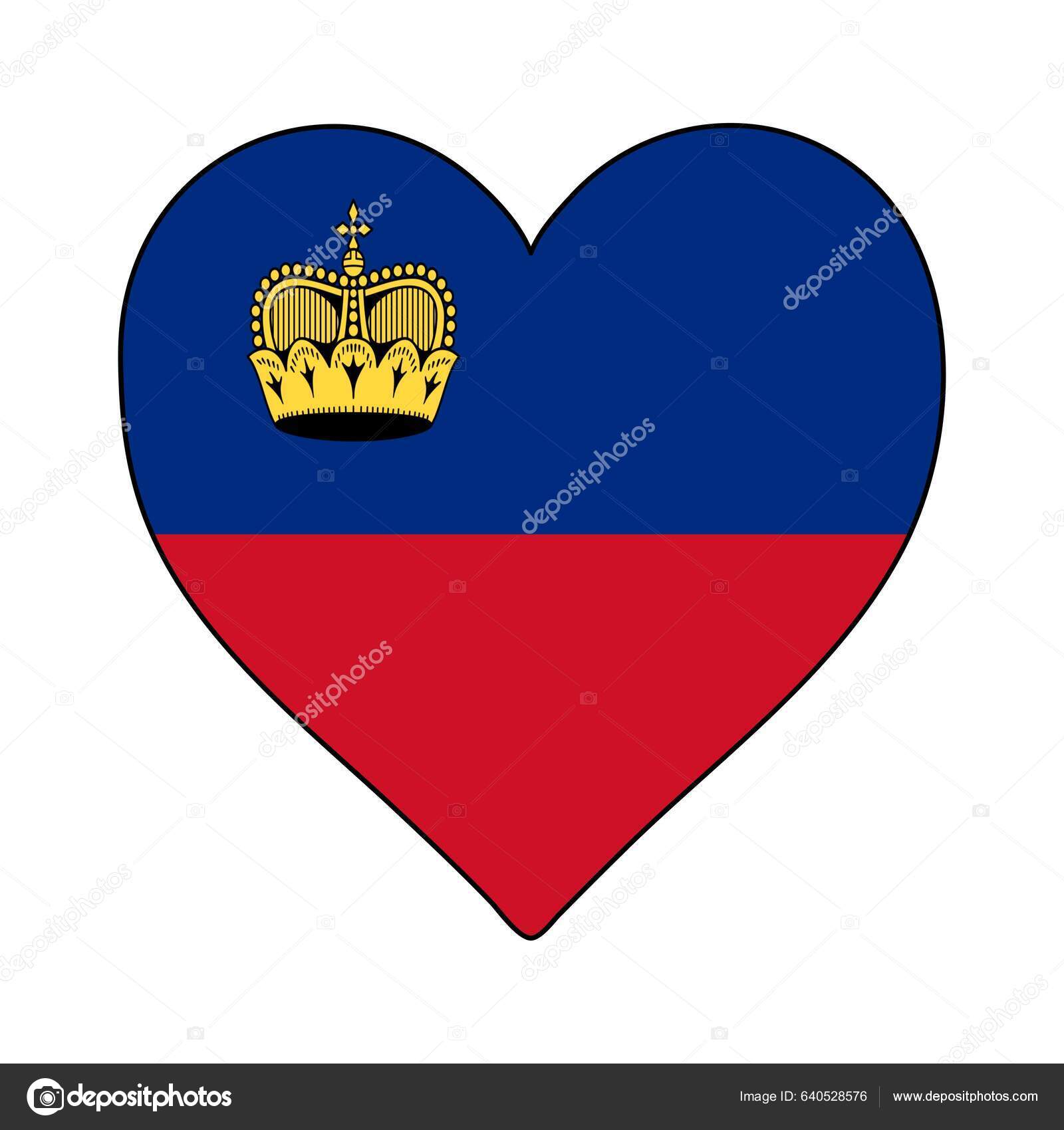 Liechtenstein Hjerteformet Flagg Jeg Elsker Liechtenstein Besøk  Liechtenstein Vest Europa – stockvektor ©DegreeStudio 640528576
