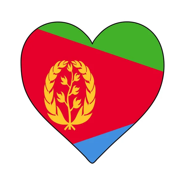 Σημαία Σχήμα Καρδιάς Ερυθραίας Λατρεύω Την Ερυθραία Επίσκεψη Στην Ερυθραία — Διανυσματικό Αρχείο
