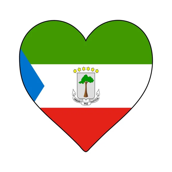 Σημαία Σχήμα Καρδιάς Ισημερινής Γουινέας Λατρεύω Την Ισημερινή Γουινέα Επισκεφθείτε — Διανυσματικό Αρχείο