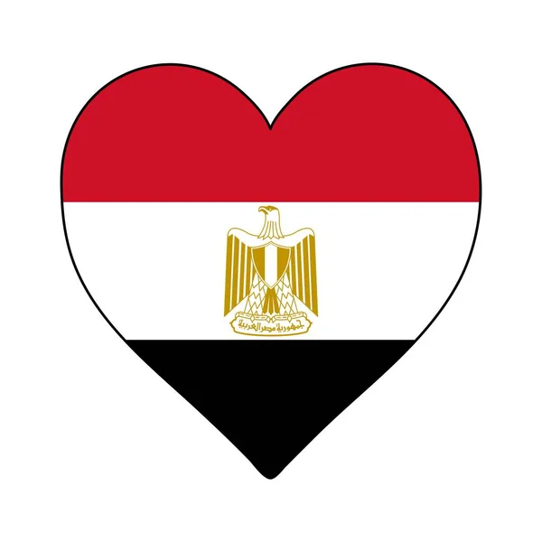 Αιγυπτιακή Καρδιά Σημαία Λατρεύω Την Αίγυπτο Επισκεφθείτε Την Αίγυπτο Βόρεια — Διανυσματικό Αρχείο
