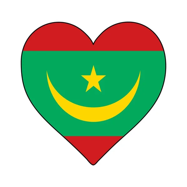 Σημαία Σχήμα Καρδιάς Μαυριτανίας Λατρεύω Μαυριτανία Επισκεφθείτε Μαυριτανία Νότια Αφρική — Διανυσματικό Αρχείο