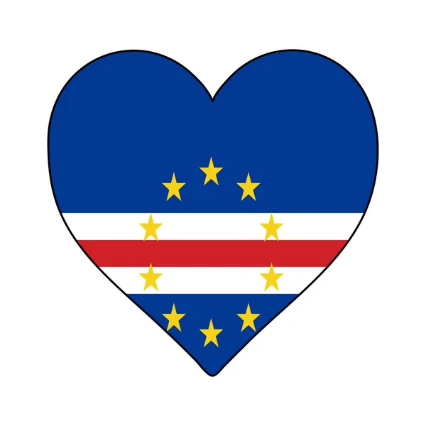 Cabo Verde Heart Shape Flag Love Cabo Verde Visit Cabo — Vetor de Stock