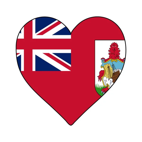 Bermuda Flagge Herzform Liebe Bermuda Besuchen Sie Bermuda Nordamerika Amerika — Stockvektor