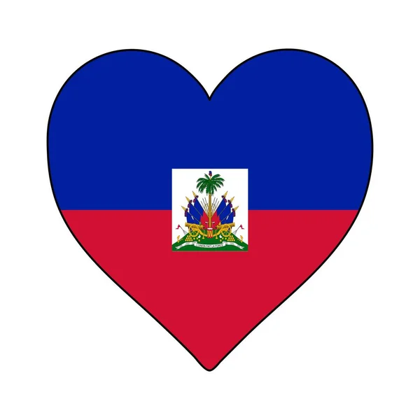 Σημαία Σχήμα Καρδιάς Αϊτή Λατρεύω Την Αϊτή Πήγαινε Στην Αϊτή — Διανυσματικό Αρχείο