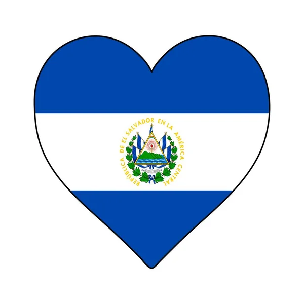 Salvador Heart Shape Flag Love Salvador Visit Salvador Central America — Διανυσματικό Αρχείο