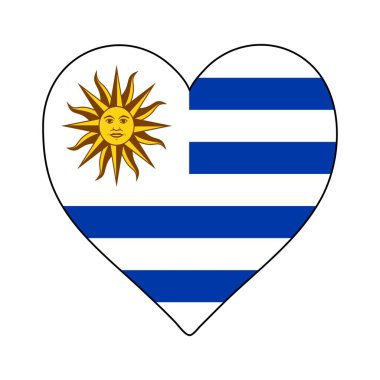 Uruguay Heart Shape Flag. Love Uruguay. Visit Uruguay. South America. Latin America. Vector Illustration Graphic Design.