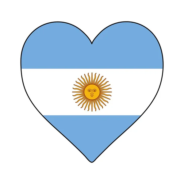 Bandeira Forma Coração Argentina Adoro Argentina Visite Argentina América Sul —  Vetores de Stock