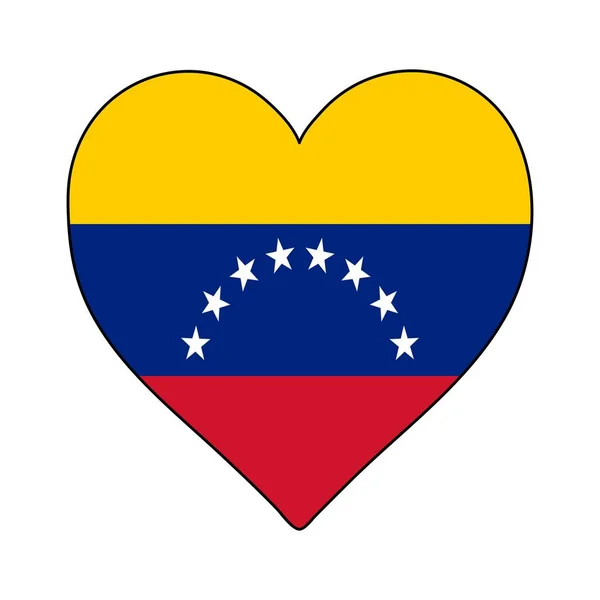 Bandera Forma Corazón Venezuela Encanta Venezuela Visita Venezuela Sudamérica América — Vector de stock