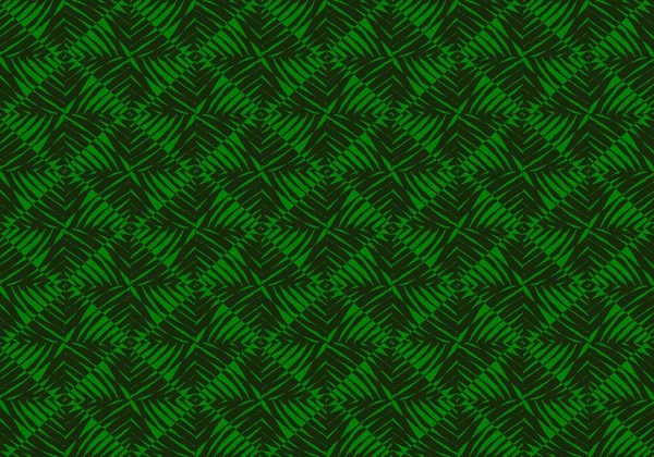 Green Leaf Pattern Mosaic Tiles Design Art Backgrounds Seamless Pattern — Stock Vector