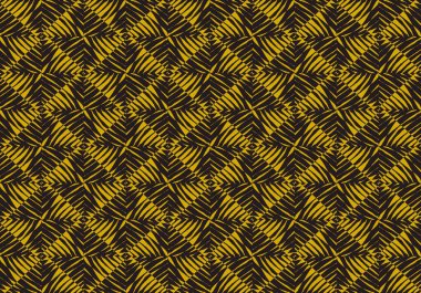 Altın ve Siyah Yaprak Mozaik Döşeme Tasarım Sanatı. Kusursuz desen. Mozaik. Geometri. Vektör İllüstrasyon Grafik Tasarımı.