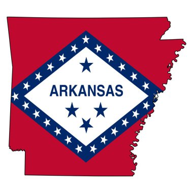 Arkansas harita vektör çizimi. Küresel ekonomi Amerika 'da. Kuzey Amerika. Birleşik Devletler. Amerika. ABD.