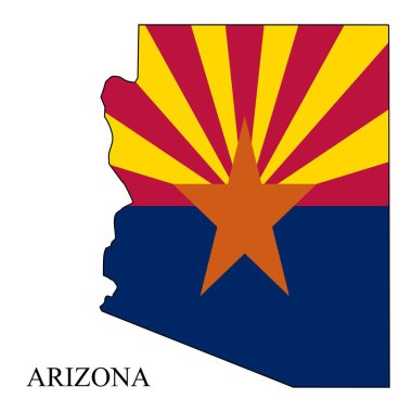 Arizona harita vektör çizimi. Küresel ekonomi Amerika 'da. Kuzey Amerika. Birleşik Devletler. Amerika. ABD.