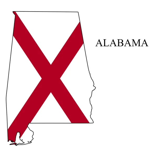 Illustration Vectorielle Carte Alabama Économie Mondiale État Amérique Amérique Nord — Image vectorielle