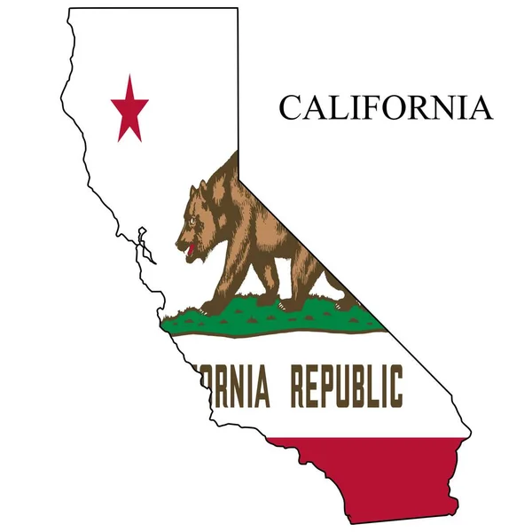 Californië Kaart Vector Illustratie Mondiale Economie Staat Amerika Noord Amerika — Stockvector