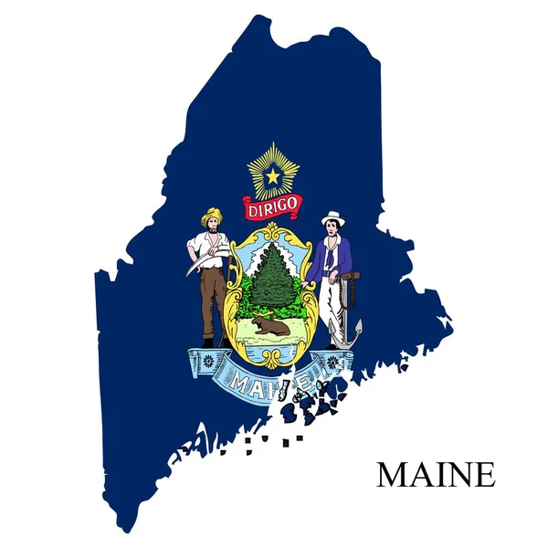 Maine Mappa Vettoriale Illustrazione Economia Globale Stato America Nord America — Vettoriale Stock