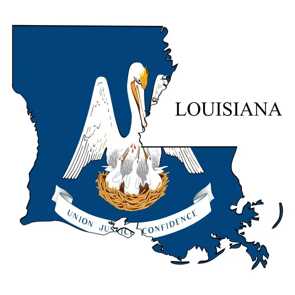 Louisiana Kaart Vector Illustratie Mondiale Economie Staat Amerika Noord Amerika — Stockvector