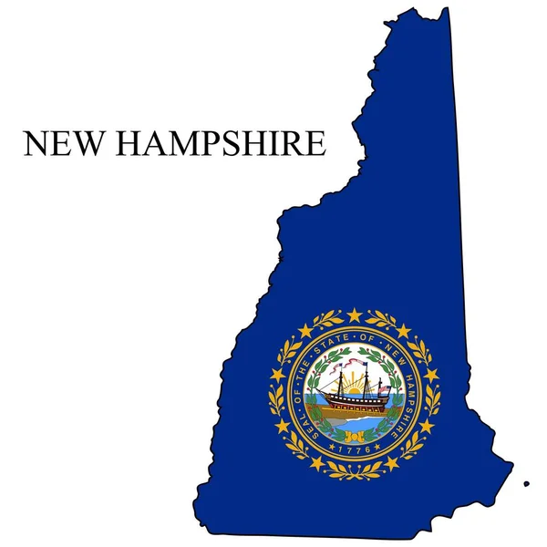 New Hampshire Mappa Vettoriale Illustrazione Economia Globale Stato America Nord — Vettoriale Stock