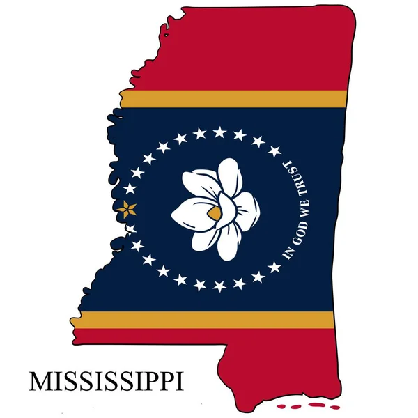 Illustration Vectorielle Carte Mississippi Économie Mondiale État Amérique Amérique Nord — Image vectorielle
