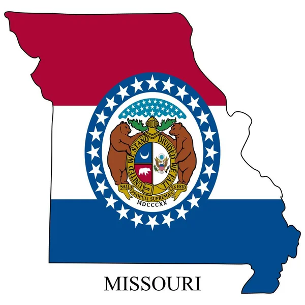 Illustration Vectorielle Carte Missouri Économie Mondiale État Amérique Amérique Nord — Image vectorielle